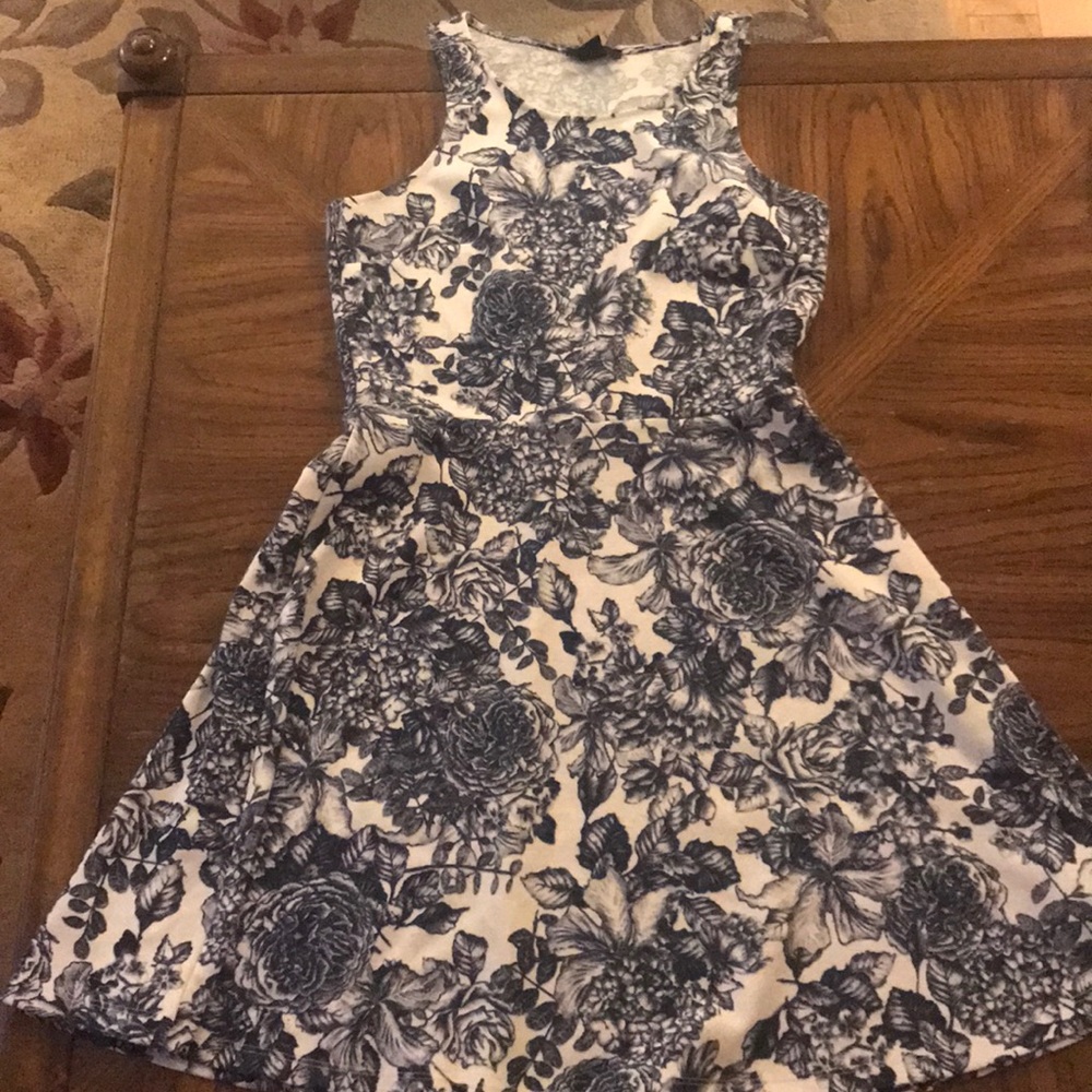Blue and white flora dress